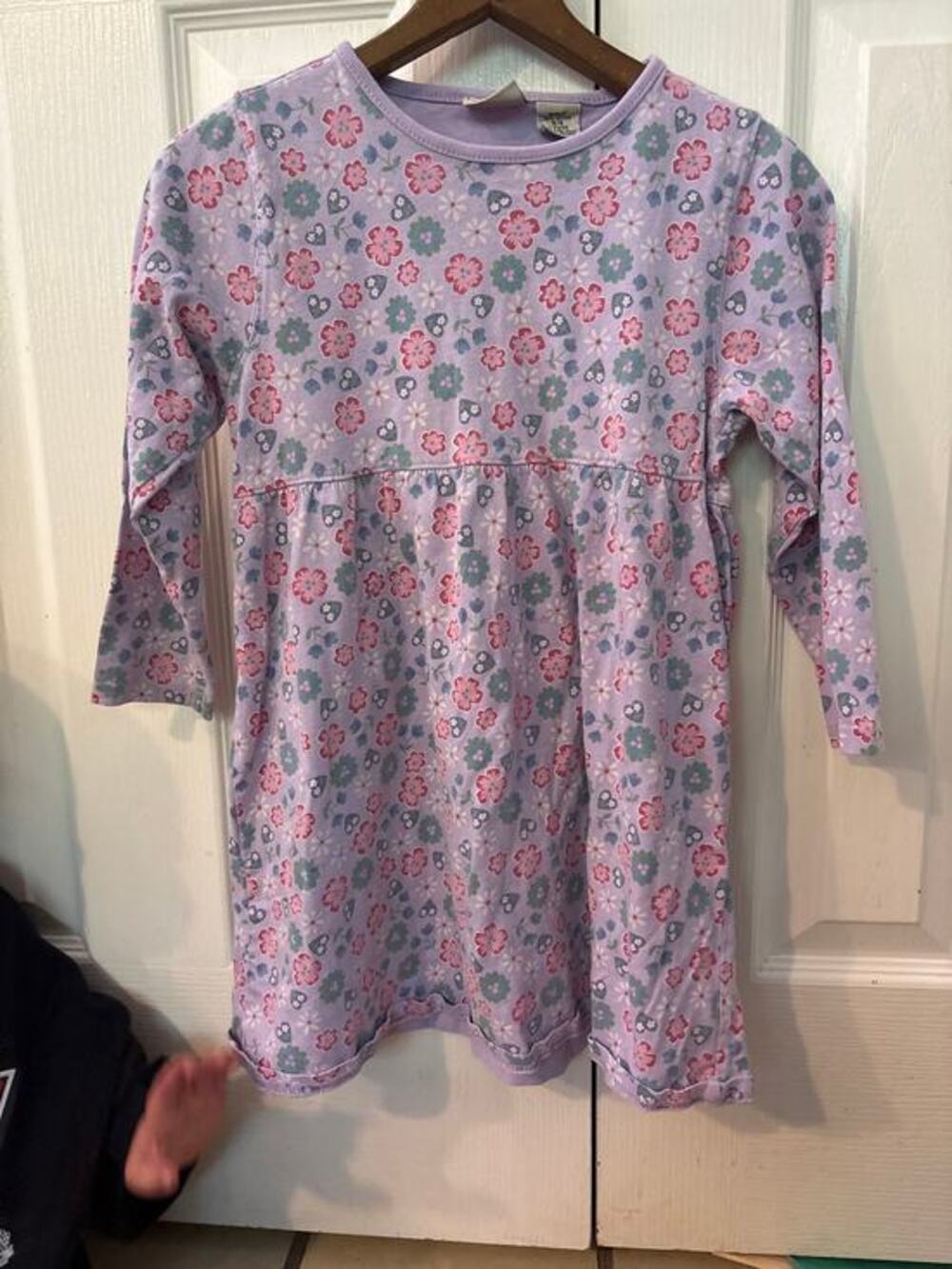 LL Bean Girls Long Sleeve Cotton Dress Size 5/6